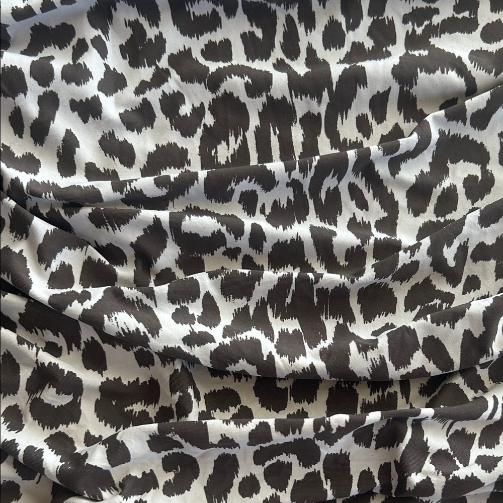 J. Crew Leopard Print Ruched Bandeau One-Piece Swimsuit - Picture 4 of 14